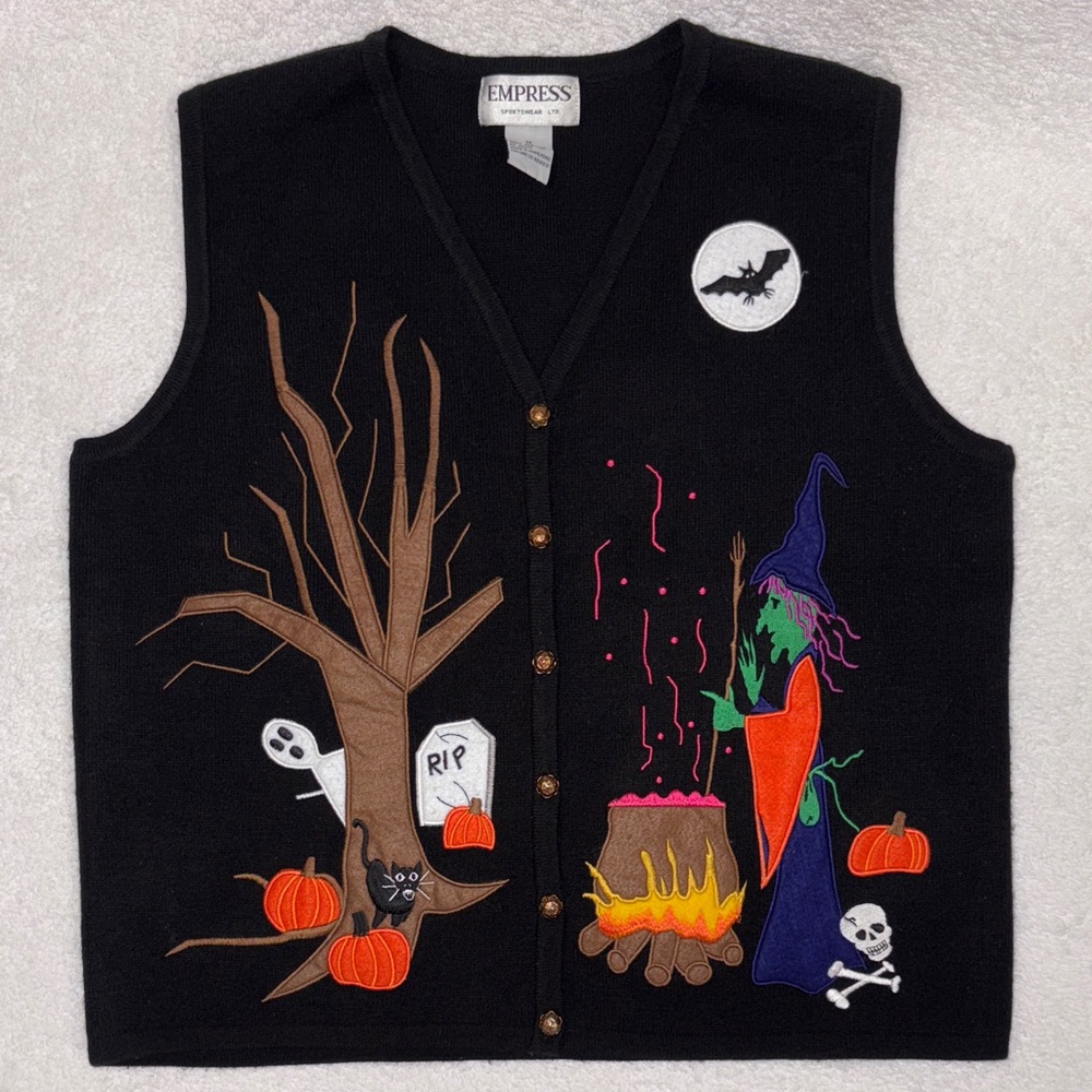 Empress knit Halloween best witch ghost pumpkin black cat cauldron medium